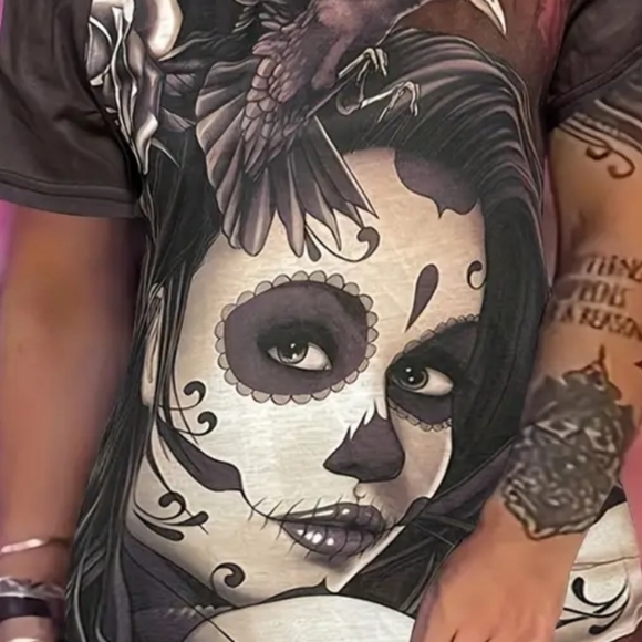 DAY OF THE DEAD DRESS SIZE XXL (14) - Picture 3 of 4